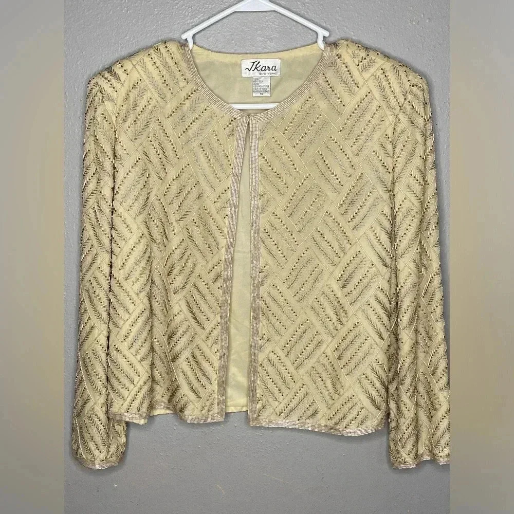 J Kara Beaded Gold Women's Jacket